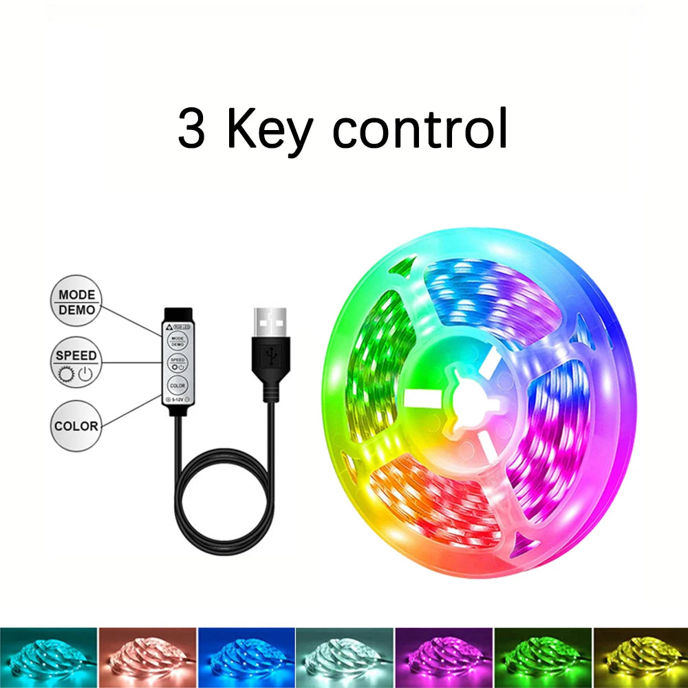 40M/131Ft Led Strip Lights APP 44Keys Music Sync Remote Control USB 5V RGB Flexible Tape Diode Lights for Party Home Luces Led