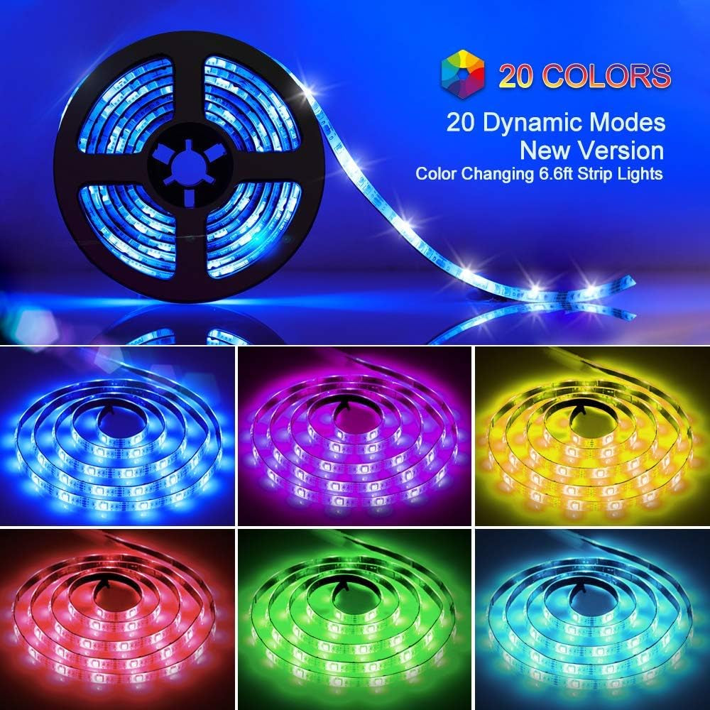 Transform Your Space with Our 6.5FT RGB LED Strip Lights - Battery Powered, Color Changing & Perfect for Any Occasion!