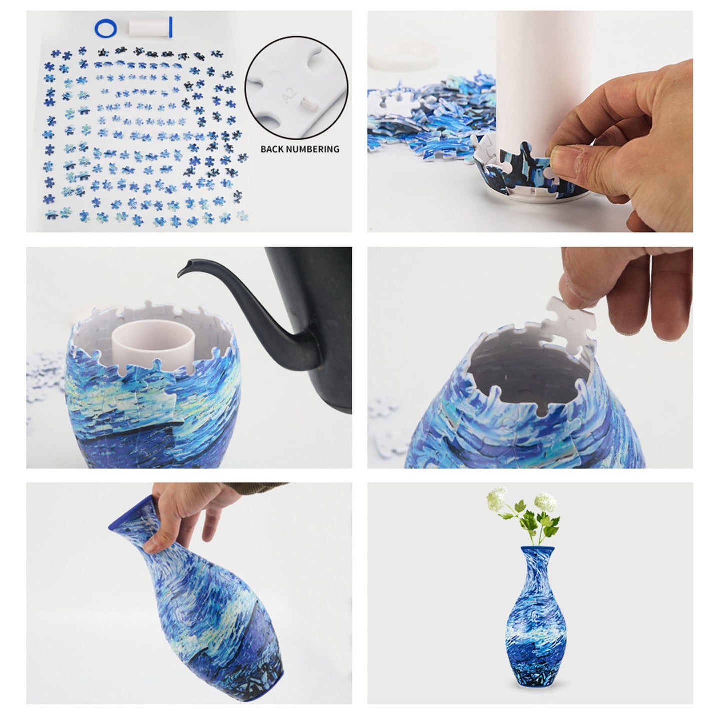 Transform Your Space with the 3D Puzzle Vase: 160 Unique Pieces for Stunning Floral Arrangements and DIY Fun!