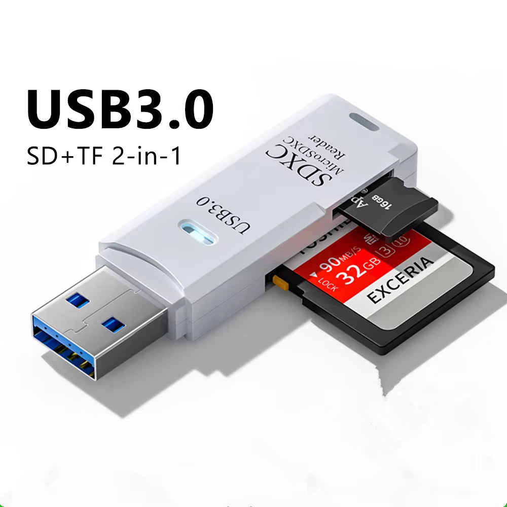 USB 3.0 Card Reader SD TF Card Memory Card Reader 2 in 1 High Speed Smart Cardreader Adapter for PC Laptop Accessories