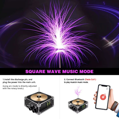 Tesla Coil Musical Speaker Artificial Lightning Bluetooth Music Tesla Coil Arc Plasma Wireless Transmission Experiment Model