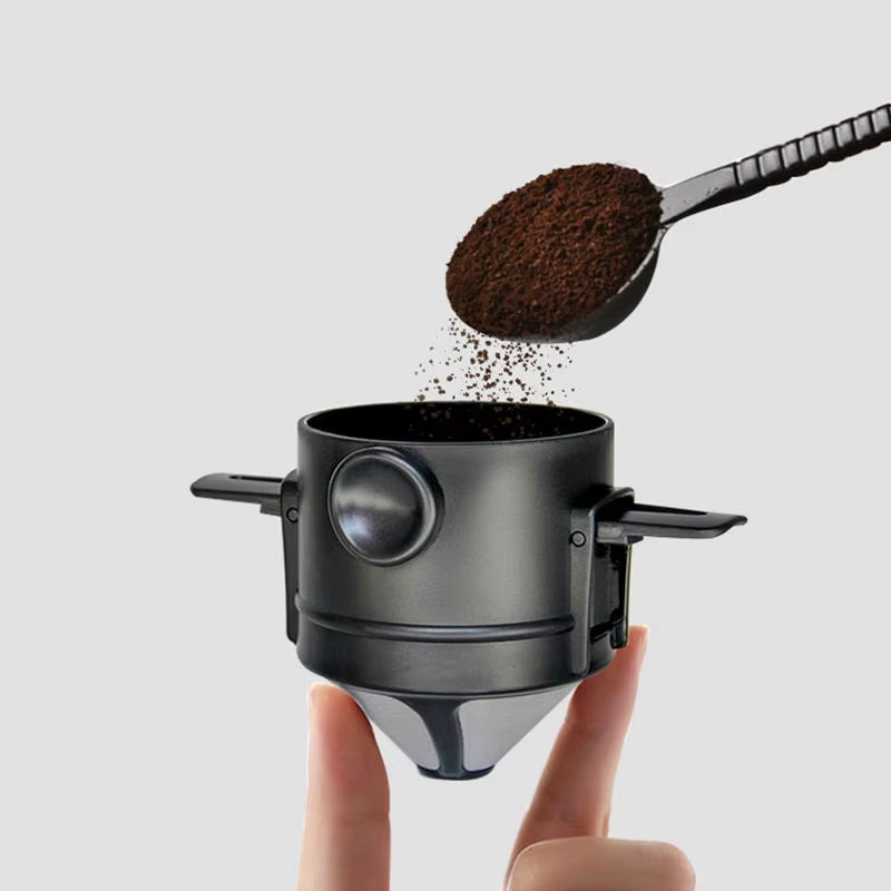 Versatile Collapsible Stainless Steel Coffee and Tea Dripper - Eco-Friendly and Portable