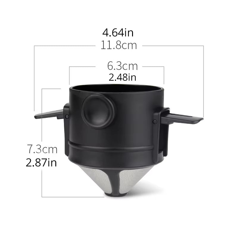Versatile Collapsible Stainless Steel Coffee and Tea Dripper - Eco-Friendly and Portable
