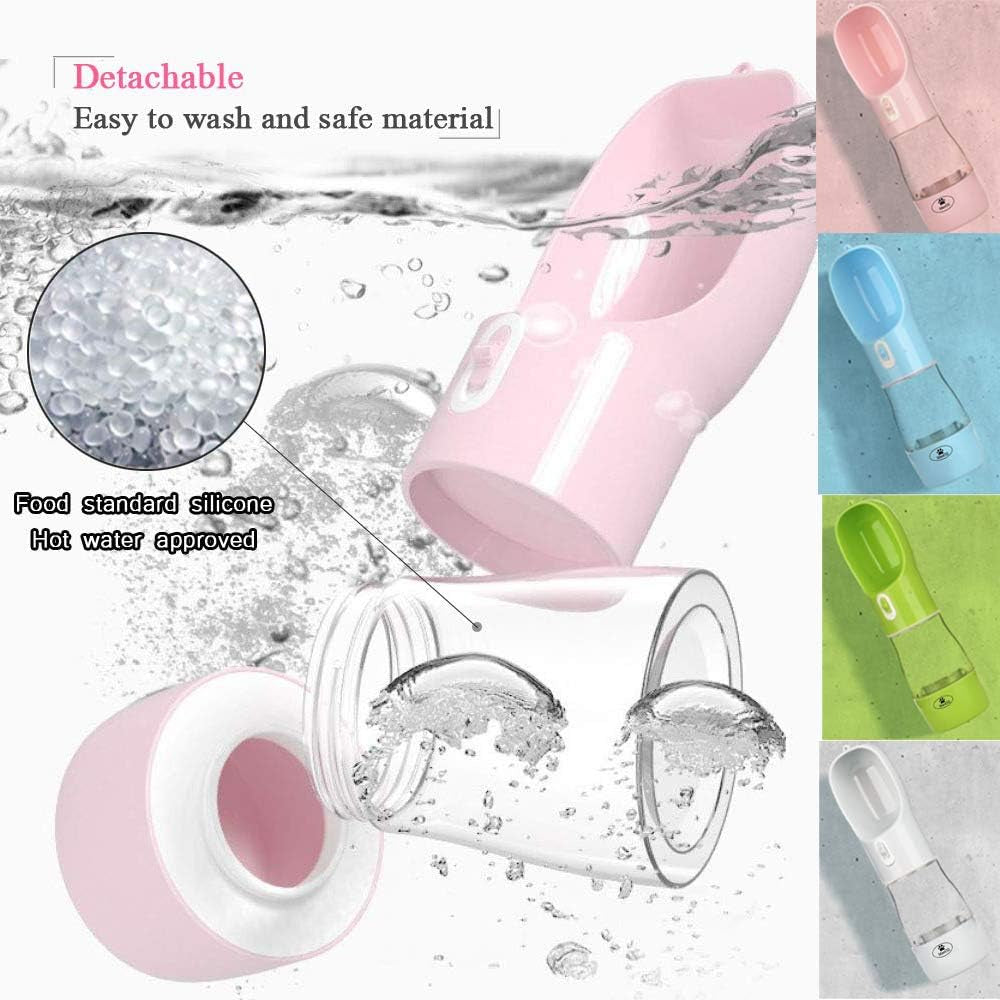 Dog Water Bottle for Walking, Multifunctional and Portable Dog Travel Water Dispenser with Food Container,Detachable Design Combo Cup for Drinking and Eating,Suitable for Cats and Puppy