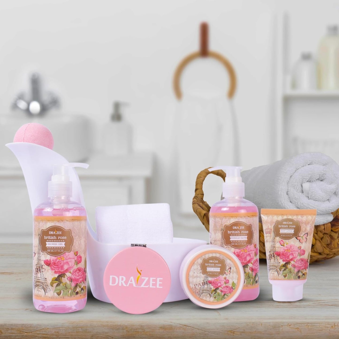 Indulge in Luxury: 8-Piece Rose Scented Bath and Body Gift Set – The Ultimate Spa Experience for Women