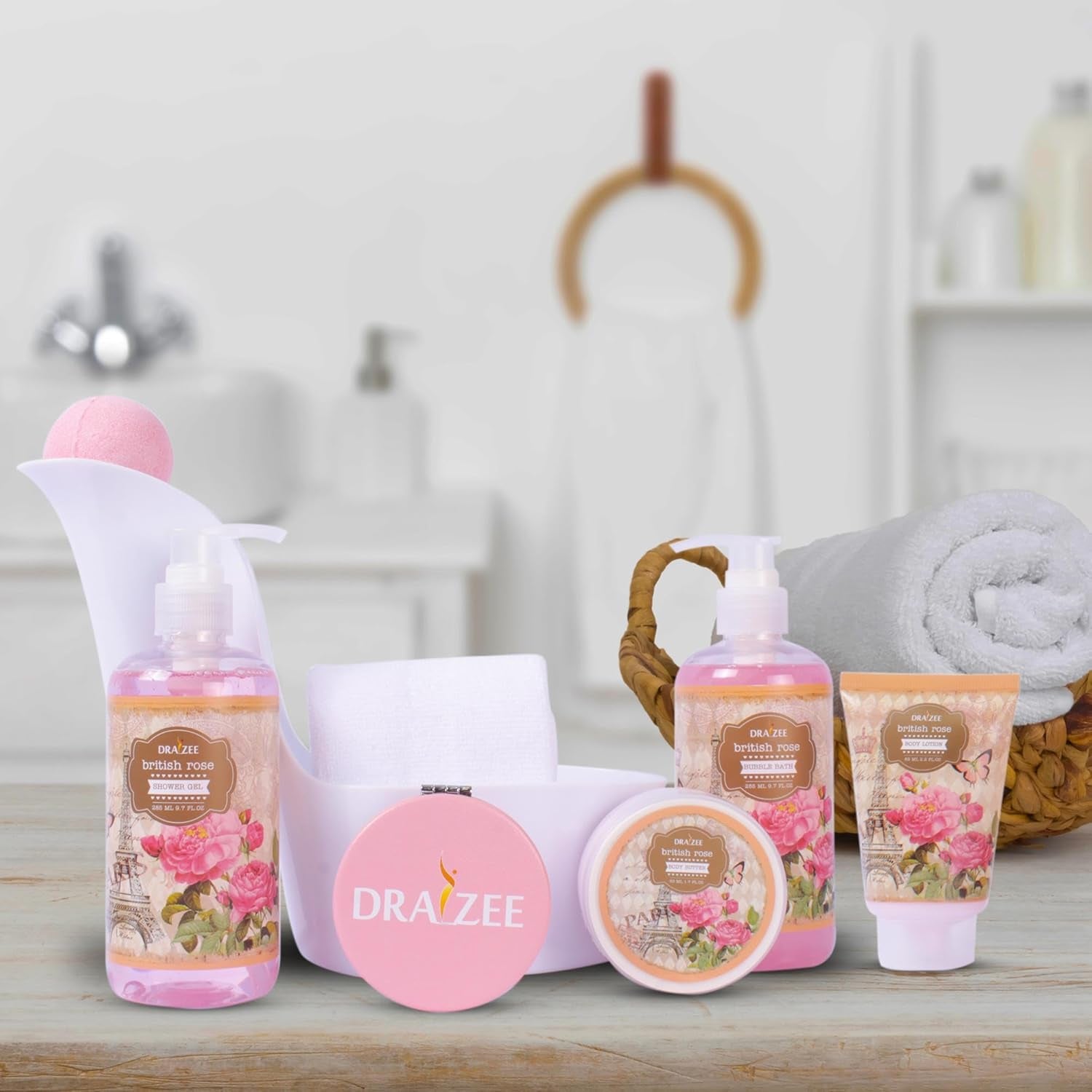 Indulge in Luxury: 8-Piece Rose Scented Bath and Body Gift Set – The Ultimate Spa Experience for Women