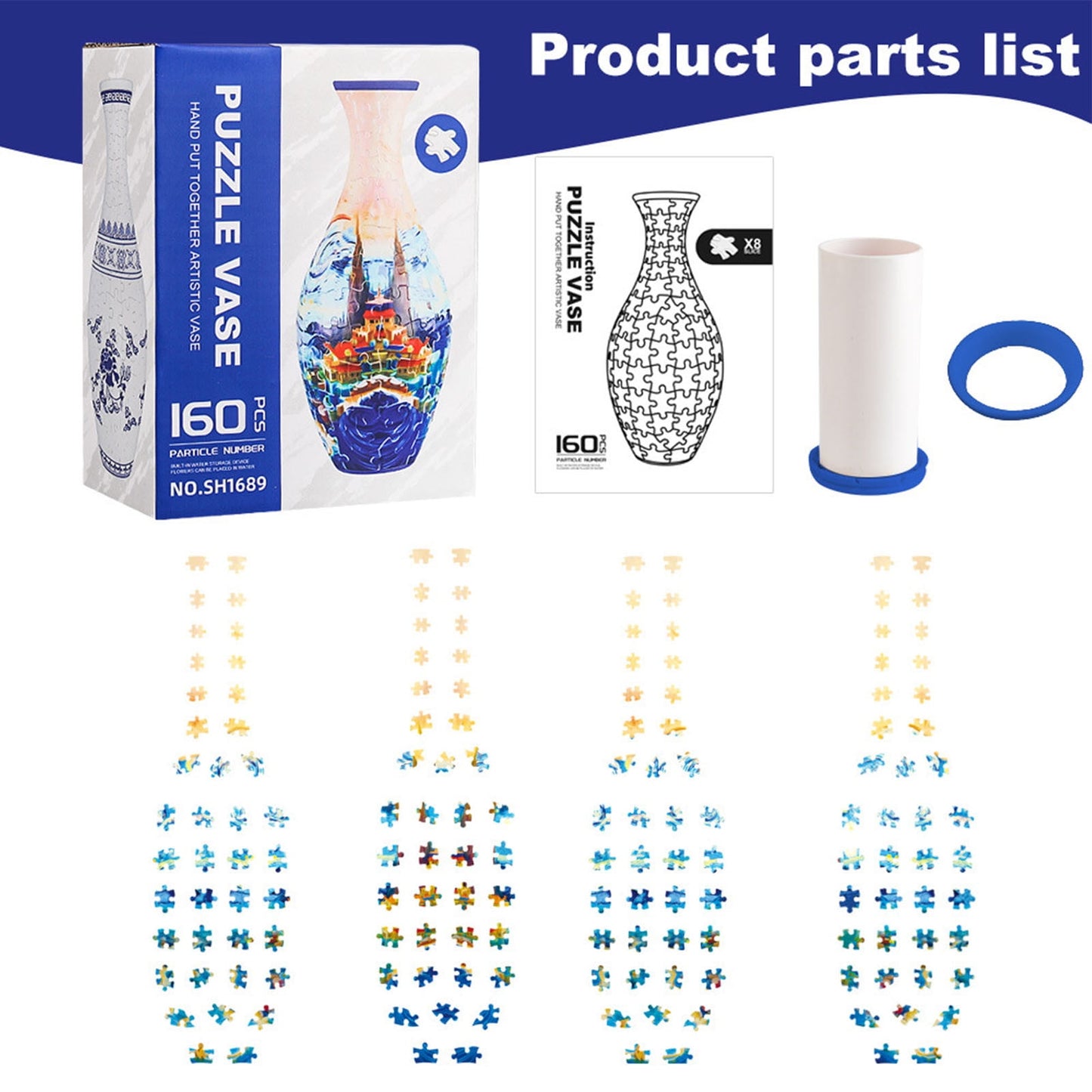 Transform Your Space with the 3D Puzzle Vase: 160 Unique Pieces for Stunning Floral Arrangements and DIY Fun!