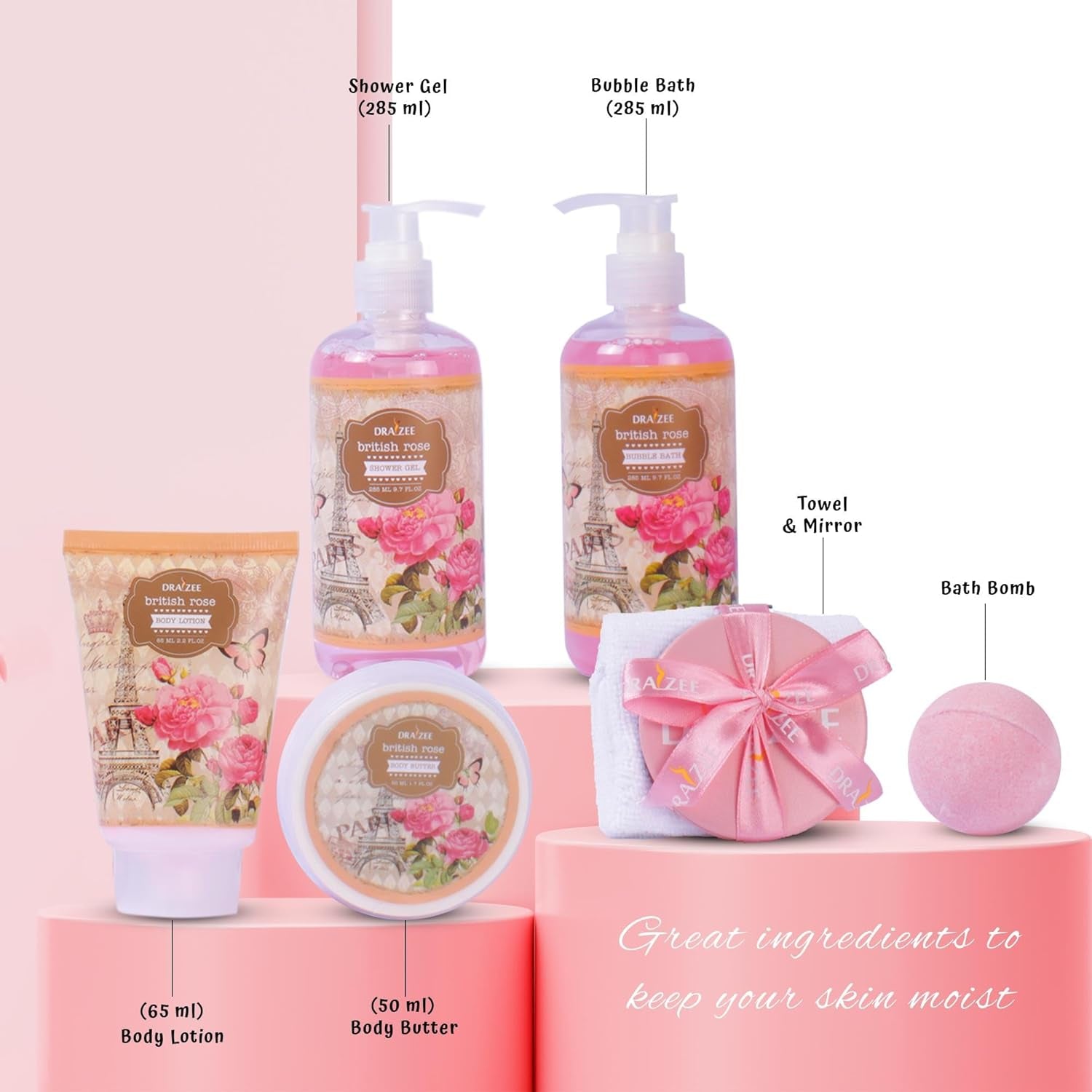 Indulge in Luxury: 8-Piece Rose Scented Bath and Body Gift Set – The Ultimate Spa Experience for Women