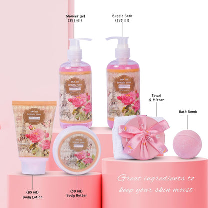 Indulge in Luxury: 8-Piece Rose Scented Bath and Body Gift Set – The Ultimate Spa Experience for Women