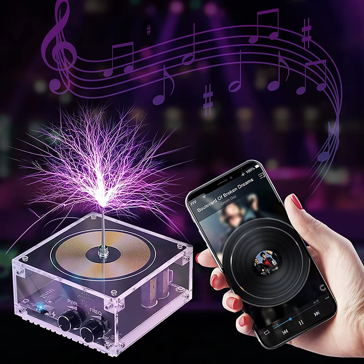 Tesla Coil Musical Speaker Artificial Lightning Bluetooth Music Tesla Coil Arc Plasma Wireless Transmission Experiment Model