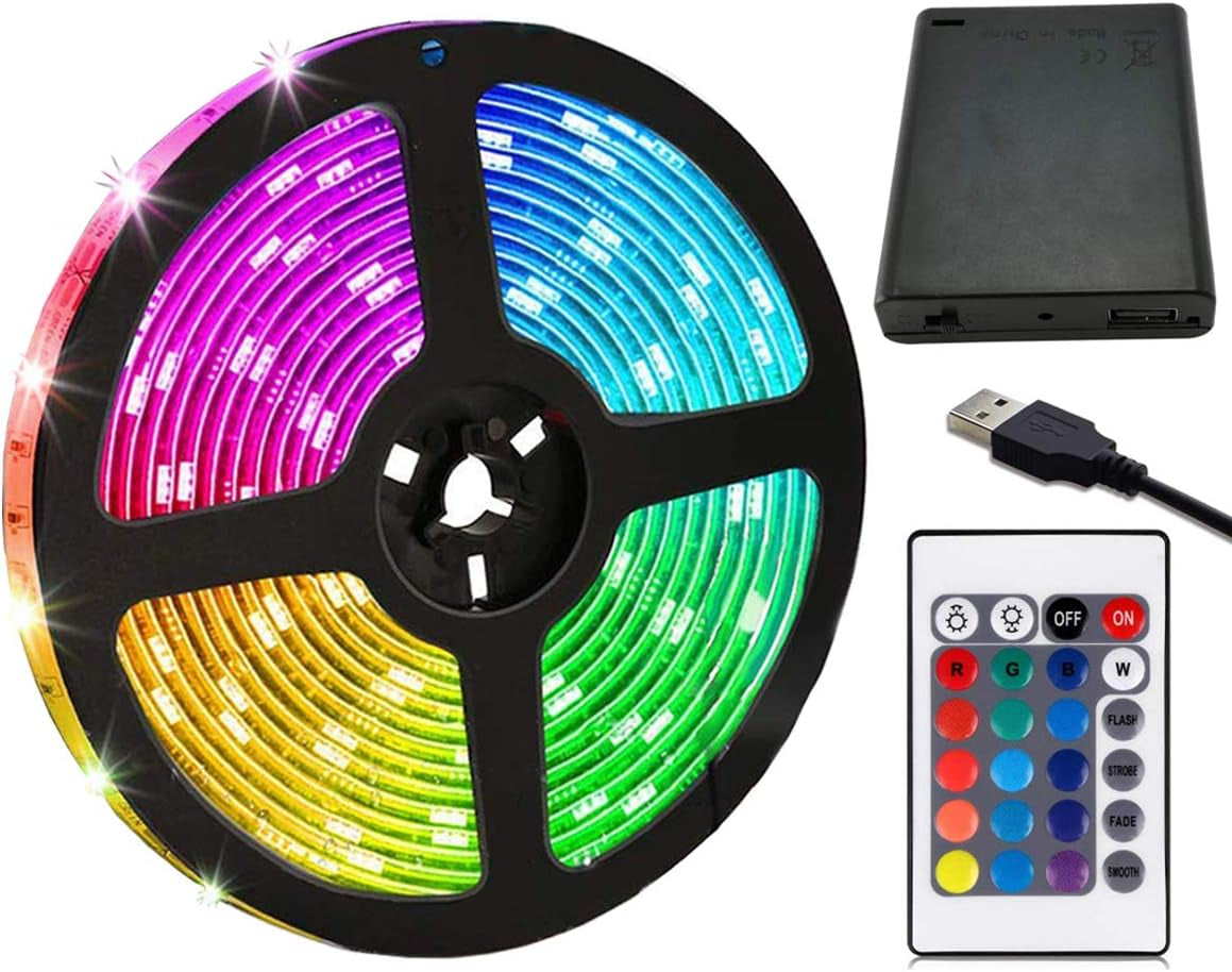 Transform Your Space with Our 6.5FT RGB LED Strip Lights - Battery Powered, Color Changing & Perfect for Any Occasion!